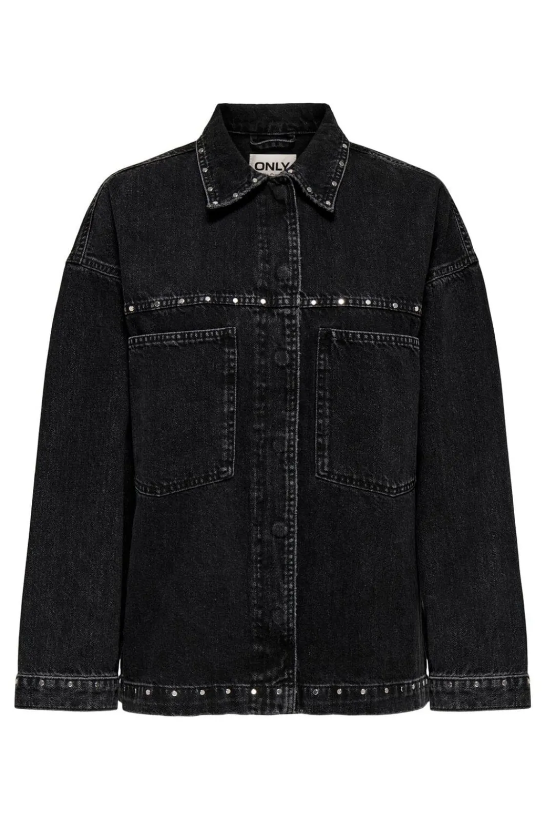 New Only Onlemmie L/S Studded Shirt Azg 4926859 Washed Black
