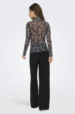 Best Only Onlerica Life Mesh L/S Top 4835464 Blue Graphite Rodeo Pumice