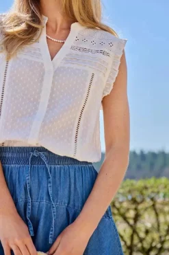 Online Only Onlevelyn Sl V-Neck Top Ox 4925952 Cloud Dancer