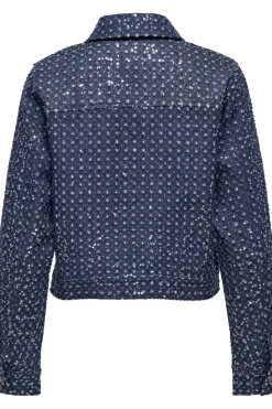 Only Onlevita Shimmer Boucle Jacket 4898973 Dark Blue Denim