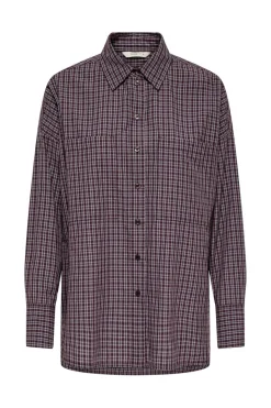 Outlet Only Onlfenna L/S Oversize Check Shirt 5025179 Winetasting Grey / White Check