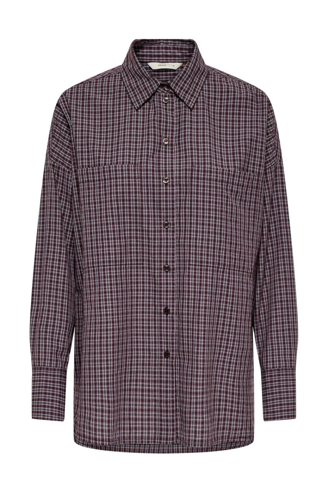 Outlet Only Onlfenna L/S Oversize Check Shirt 5025179 Winetasting Grey / White Check