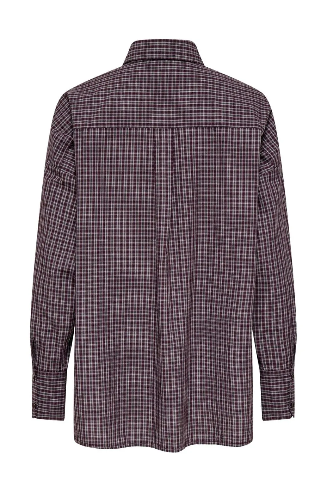 Outlet Only Onlfenna L/S Oversize Check Shirt 5025179 Winetasting Grey / White Check