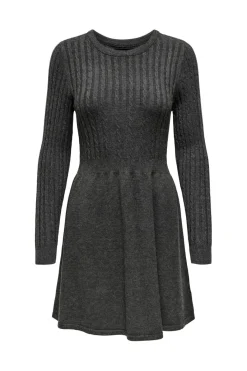 Discount Only Onlfia Ls Cable Dress Knt 4411428 Dark Grey Melange