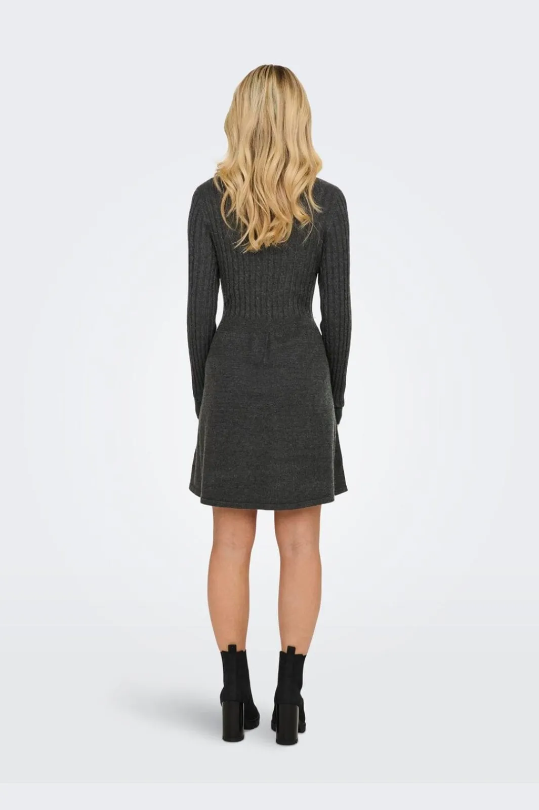 Discount Only Onlfia Ls Cable Dress Knt 4411428 Dark Grey Melange