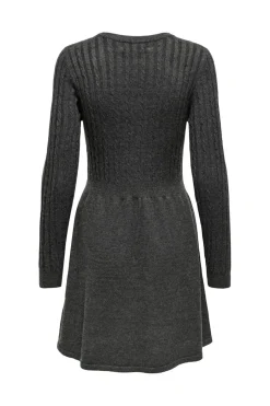 Discount Only Onlfia Ls Cable Dress Knt 4411428 Dark Grey Melange