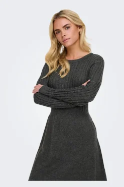 Discount Only Onlfia Ls Cable Dress Knt 4411428 Dark Grey Melange
