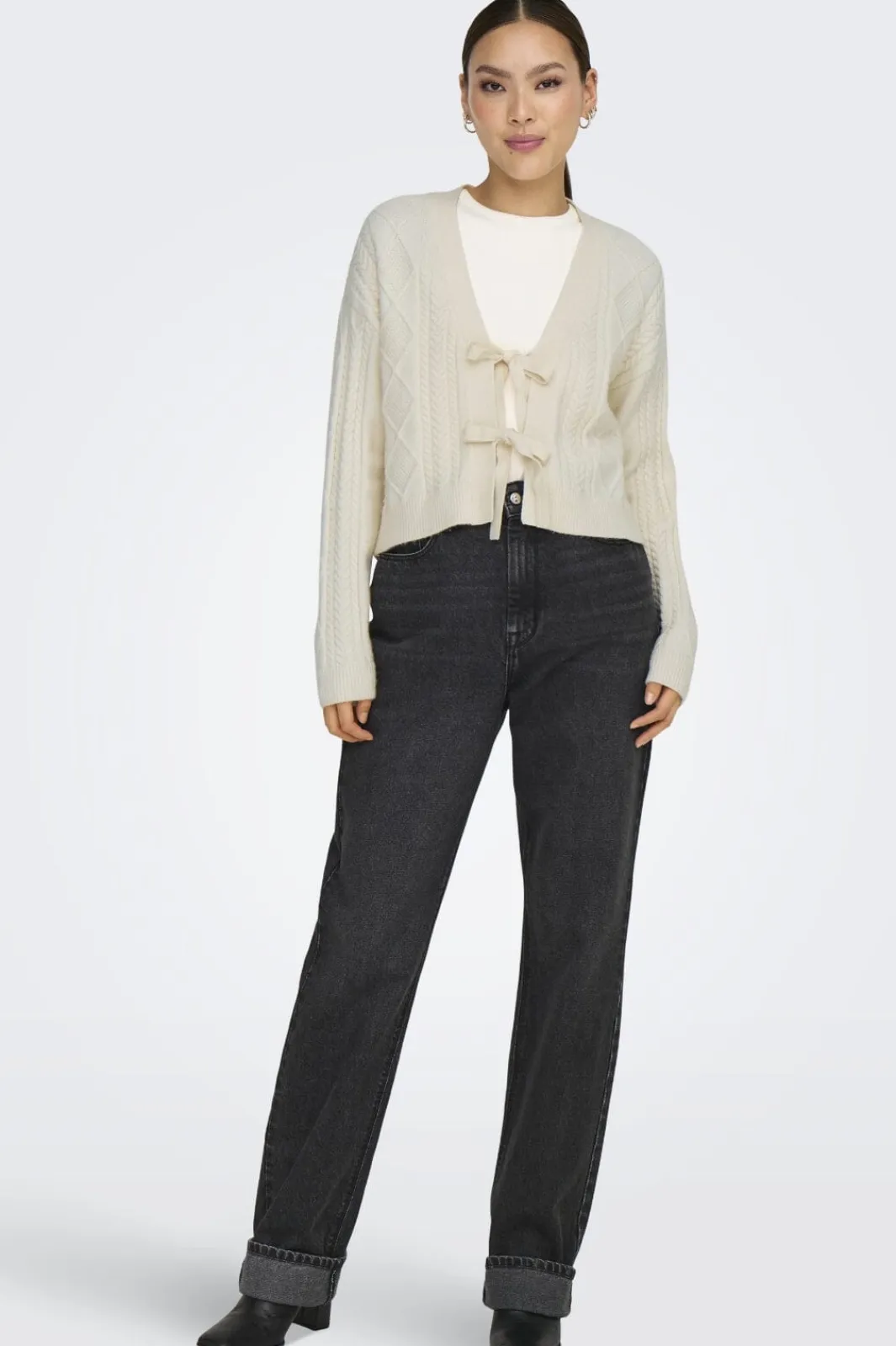 Best Only Onlfia Ls String Cardigan Knt Nca 4510273 Whitecap Gray