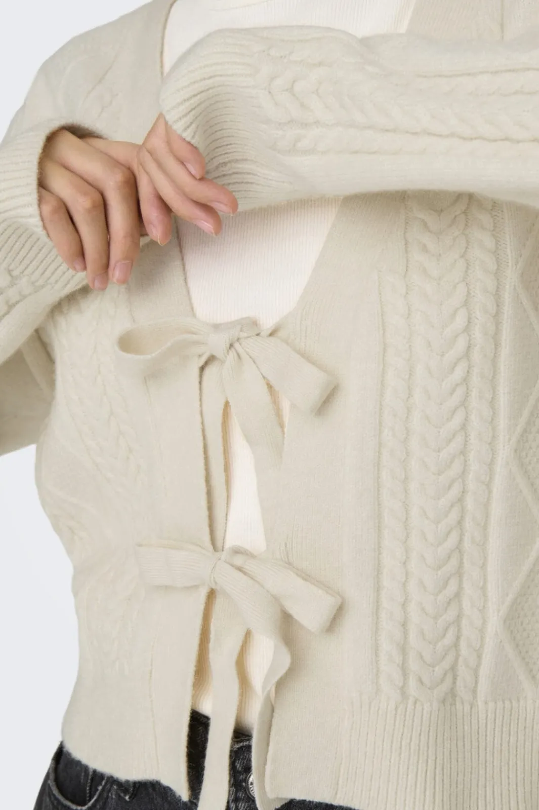 Best Only Onlfia Ls String Cardigan Knt Nca 4510273 Whitecap Gray