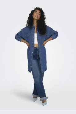 Discount Only Onlfloyd Ls Ovs Dress Azg 4706110 Medium Blue Denim