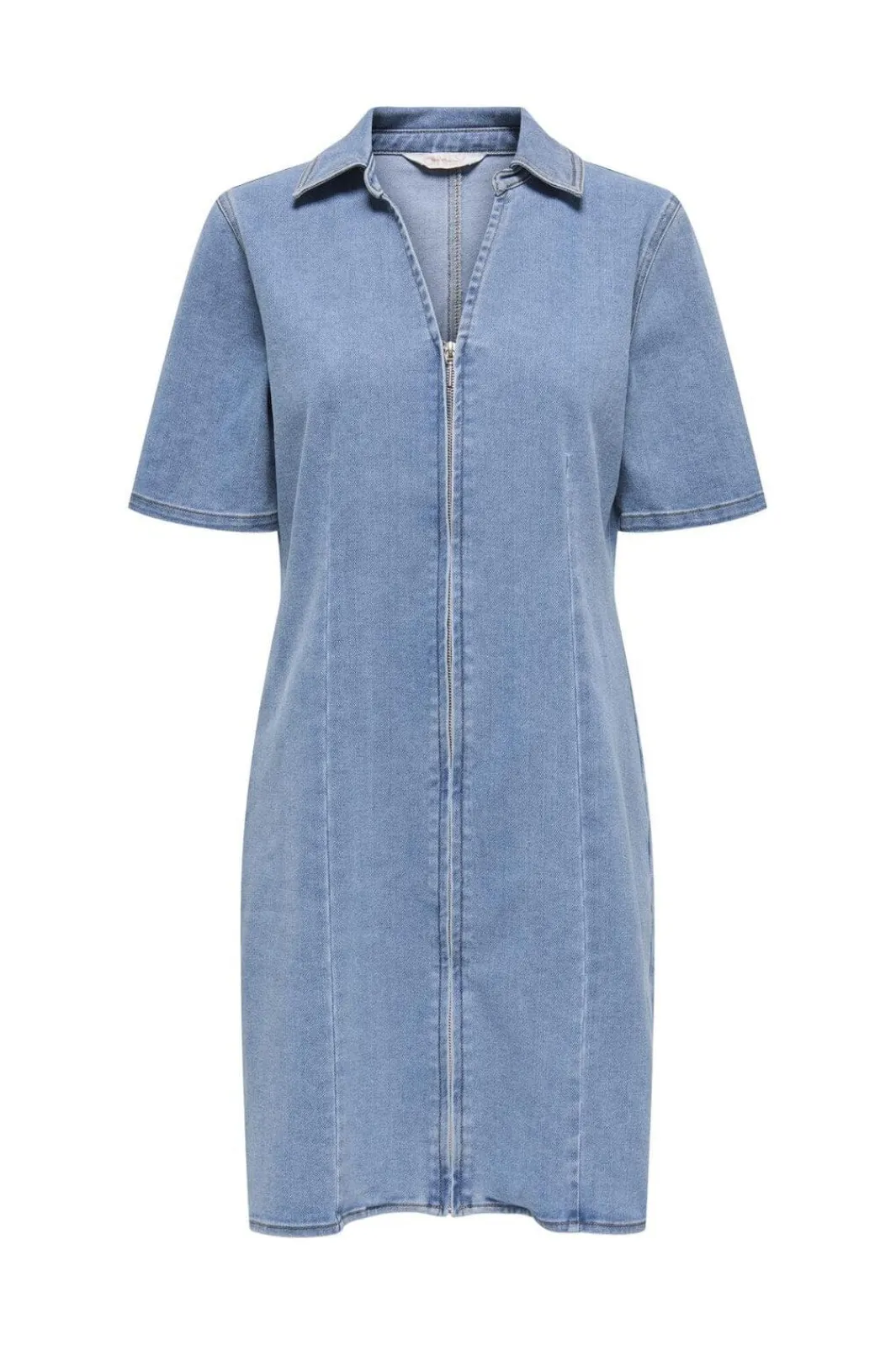 Outlet Only Onlfrida Ss Zip Dress Gua 4879722 Light Medium Blue Denim