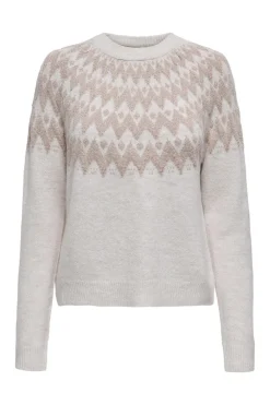 Clearance Only Onlfry Ls Jq Glitter O-Neck Cc Knt 4776862 Pumice Stone Melange/Rose Gold Glitter