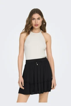 Sale Only Onlgemma Sl Scallop Hltneck Top Knt 4193002 Cloud Dancer