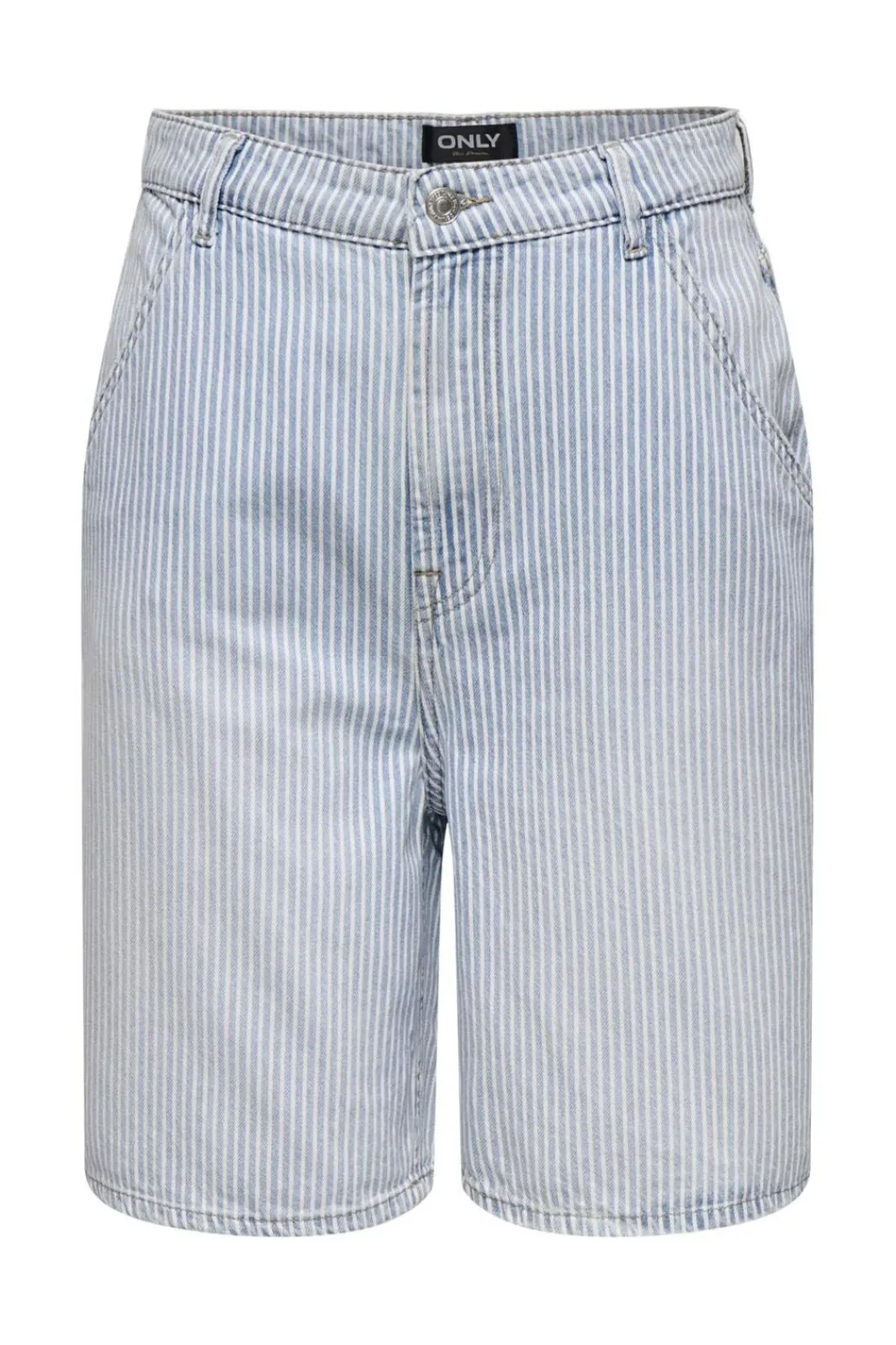 Hot Only Onlgia Striped Loose Shorts 4720517 Light Blue Denim White Stripes