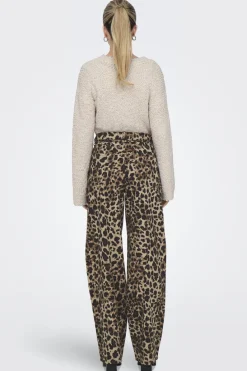 New Only Onlgianna Straight Belt Pant 4718899 Light Taupe W Black Leo