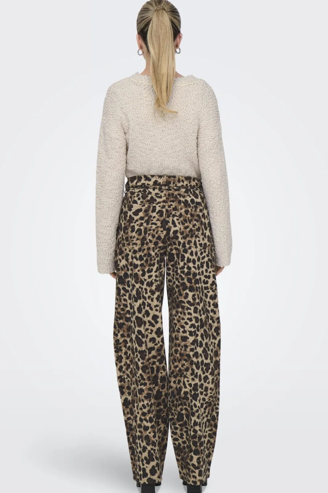 New Only Onlgianna Straight Belt Pant 4718899 Light Taupe W Black Leo