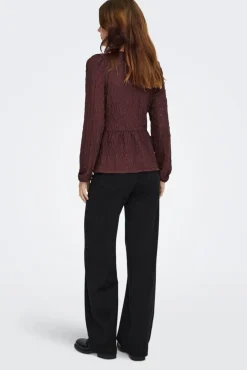 Hot Only Onlgiavanna L/S Peplum Top 4915823 Decadent Chocolate