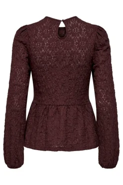 Hot Only Onlgiavanna L/S Peplum Top 4915823 Decadent Chocolate