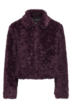 Only Onlginny Short Teddy Jacket 4813901 Mauve Wine