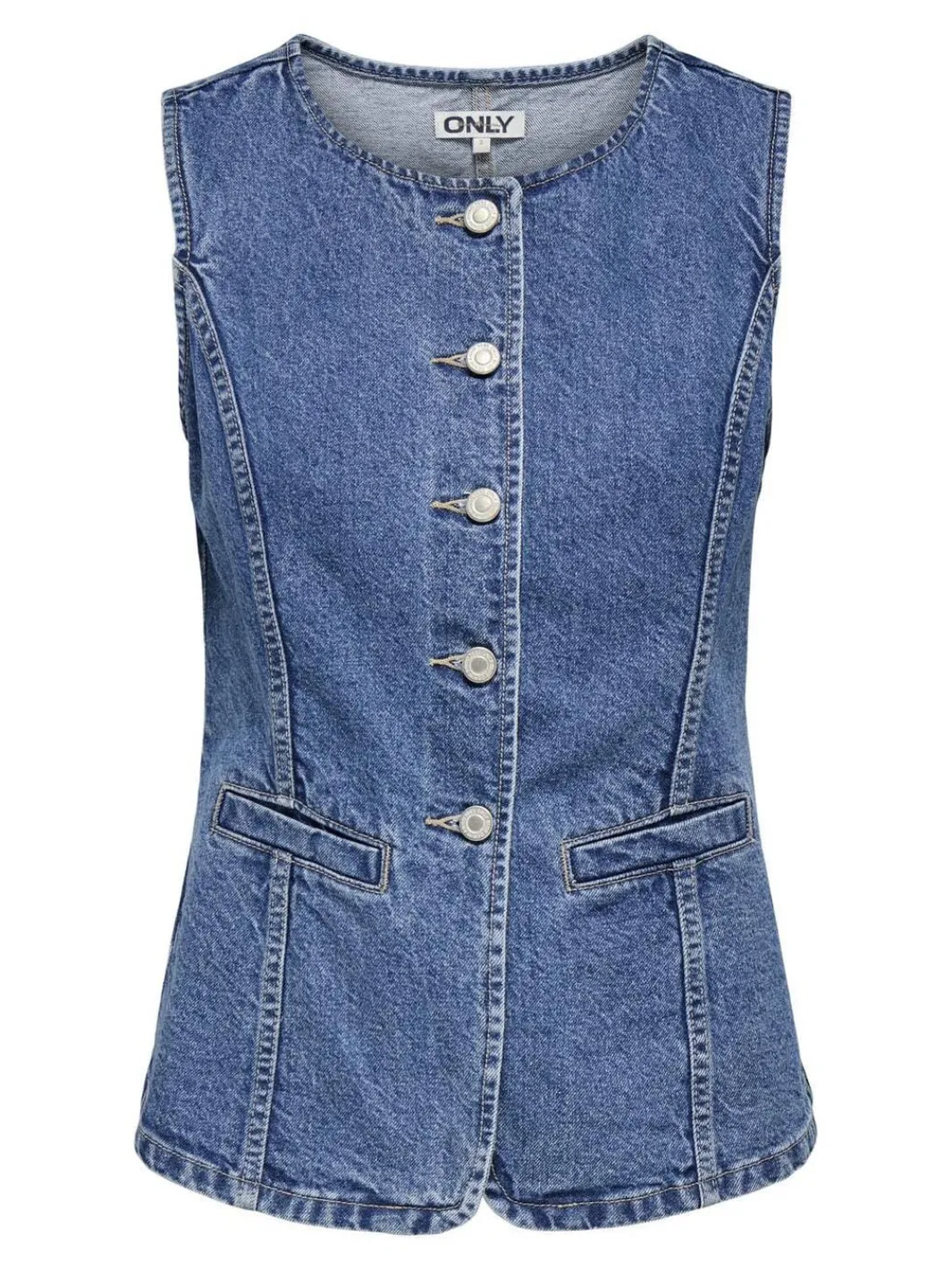 Clearance Only Onlgiulina S/L Button Waistcoat Mae 4821241 Medium Blue Denim