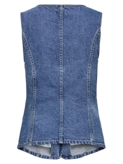Clearance Only Onlgiulina S/L Button Waistcoat Mae 4821241 Medium Blue Denim