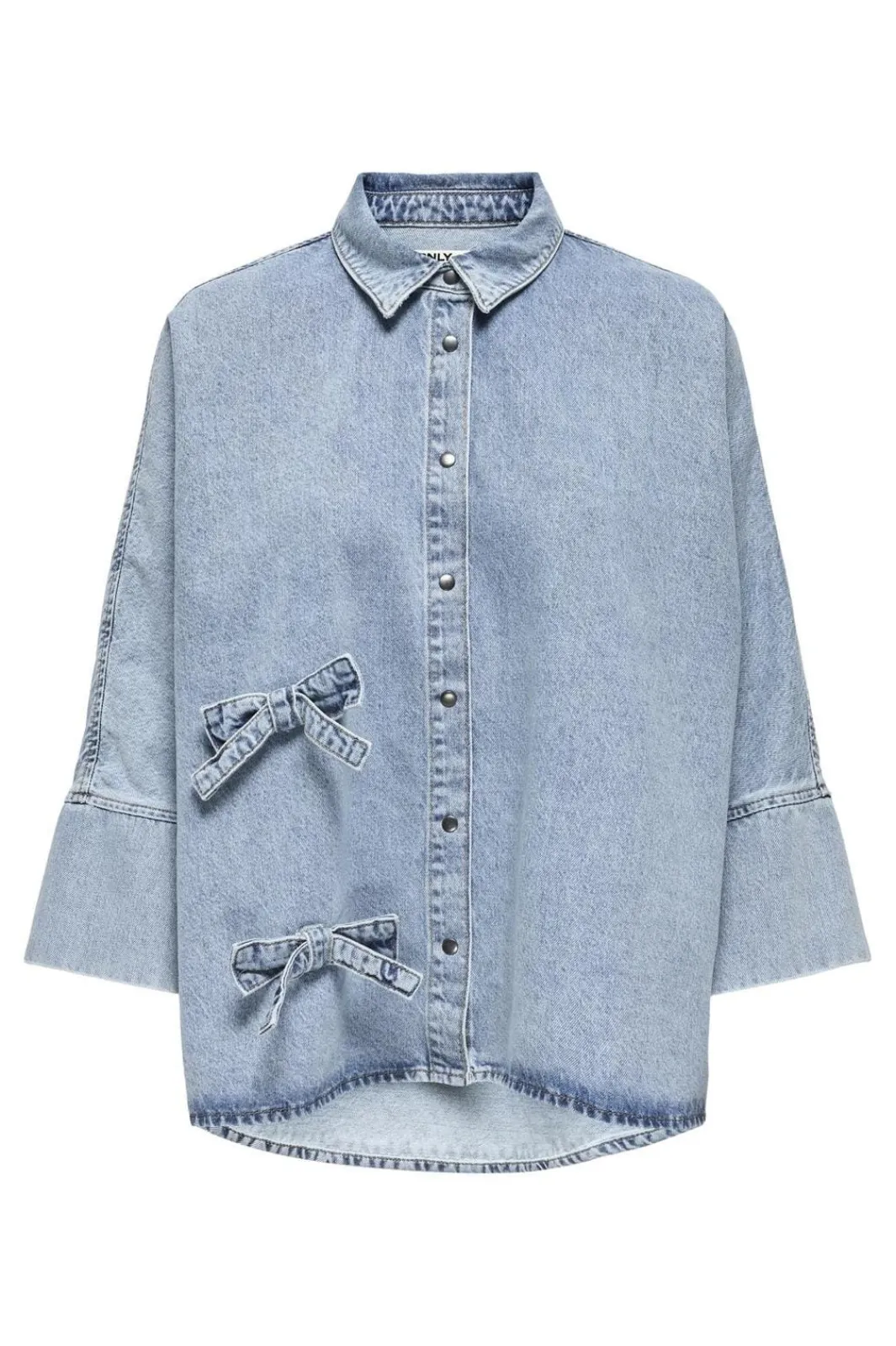 Only Onlgrace 3/4 Bow Shirt Lb Cro 4721084 Light Blue Denim