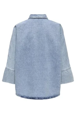 Only Onlgrace 3/4 Bow Shirt Lb Cro 4721084 Light Blue Denim