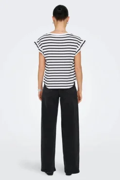 Sale Only Onlgrape S/S Frill O-Neck Top 4740065 Bright White Black