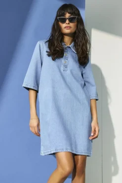 Online Only Onlgry S/S Dress Azg 4622385 Light Blue Denim