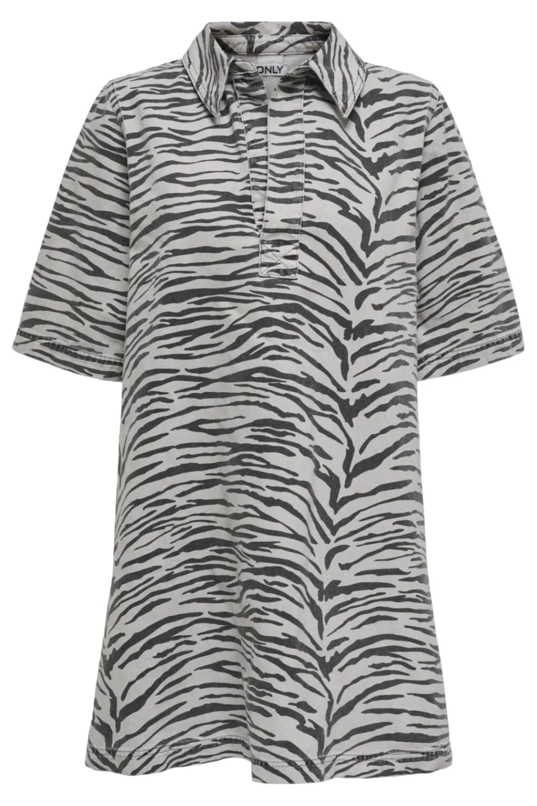 Hot Only Onlgry Ss Zebra Dress Sik 4839012 Light Grey Denim Zebra