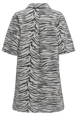 Hot Only Onlgry Ss Zebra Dress Sik 4839012 Light Grey Denim Zebra