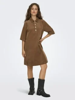 Best Only Onlgry-Nessa S/S Cord Dress 4854608 Toasted Coconut