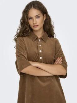 Best Only Onlgry-Nessa S/S Cord Dress 4854608 Toasted Coconut