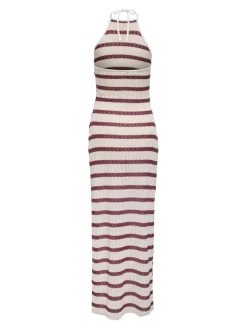 Hot Only Onlhalia Halterneck Long Dress Box 4774274 Cloud Dancer Ruby Wine