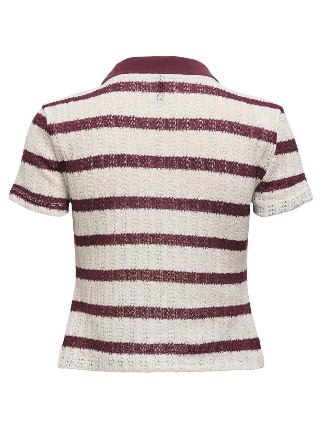 New Only Onlhalia S/S Collar Top Box 4774257 Cloud Dancer Ruby Wine