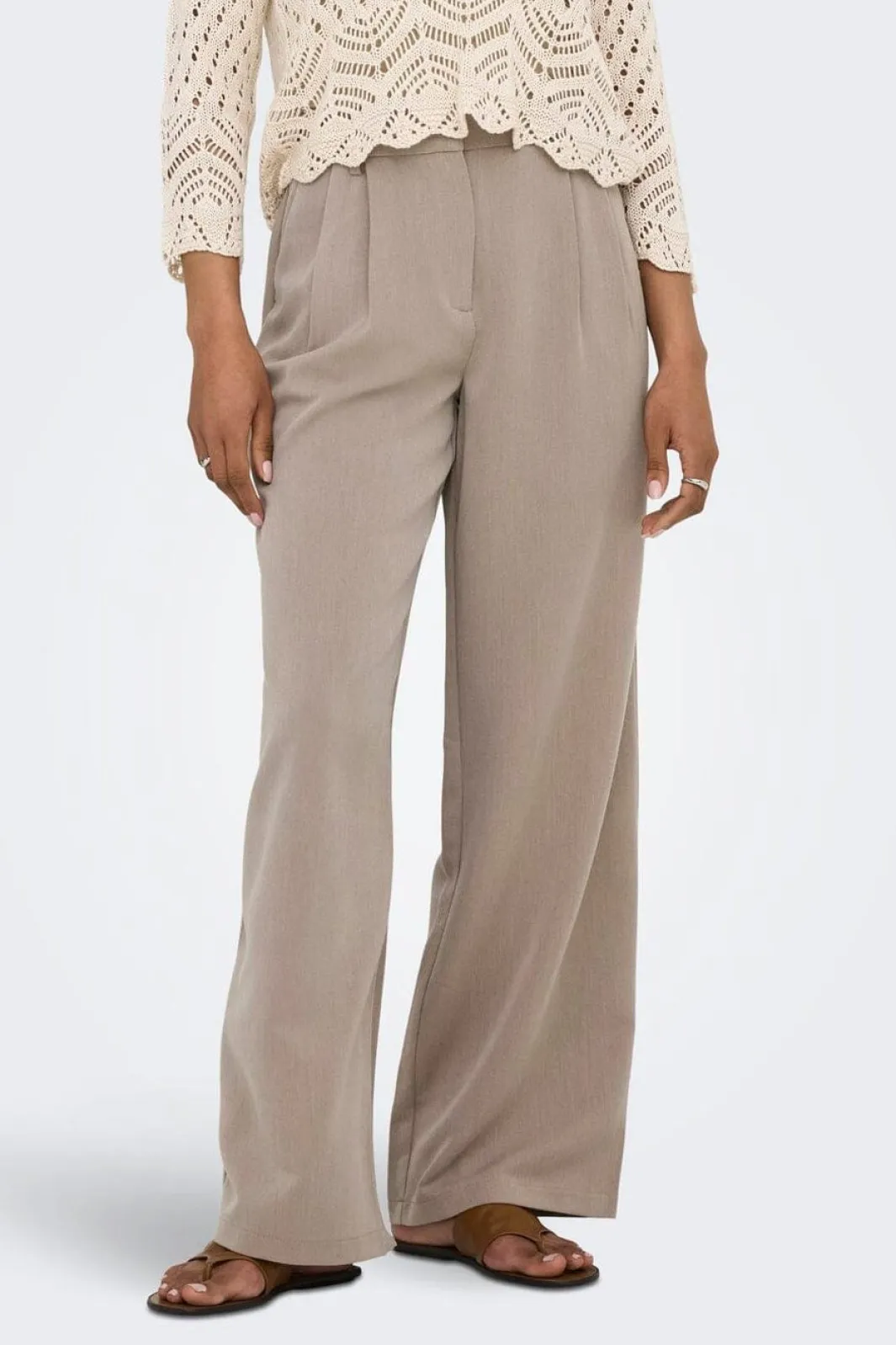 Outlet Only Onlhattie Pleat Str Pant Tlr 4716687 Taupe Gray Melange