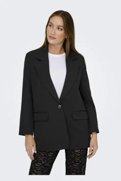 New Only Onlhattie-Lana L/S Overs Mel Blazer Tlr 4757822 Black