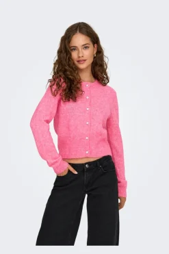 Online Only Onlhavanna Ls Button Cardigan Knt 4927894 Pink Lemonade Melange/Bling Button