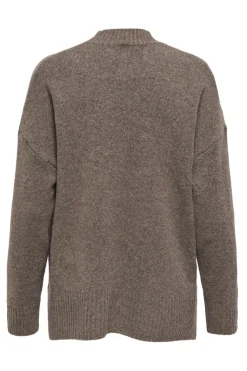 Clearance Only Onlhazel Ls Highneck Overs Pull Knt 4813873 Brown Lentil Melange