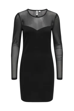 Clearance Only Onlheart-Becki L/S Mix Bodycondress 4866333 Black