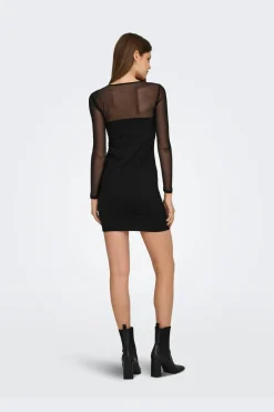 Clearance Only Onlheart-Becki L/S Mix Bodycondress 4866333 Black