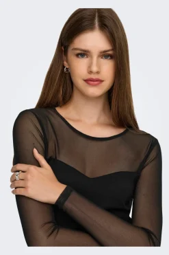 Clearance Only Onlheart-Becki L/S Mix Bodycondress 4866333 Black