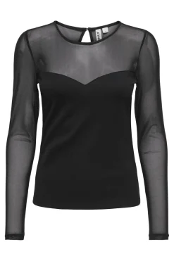 Hot Only Onlheart-Becki L/S Mix Top 4866335 Black
