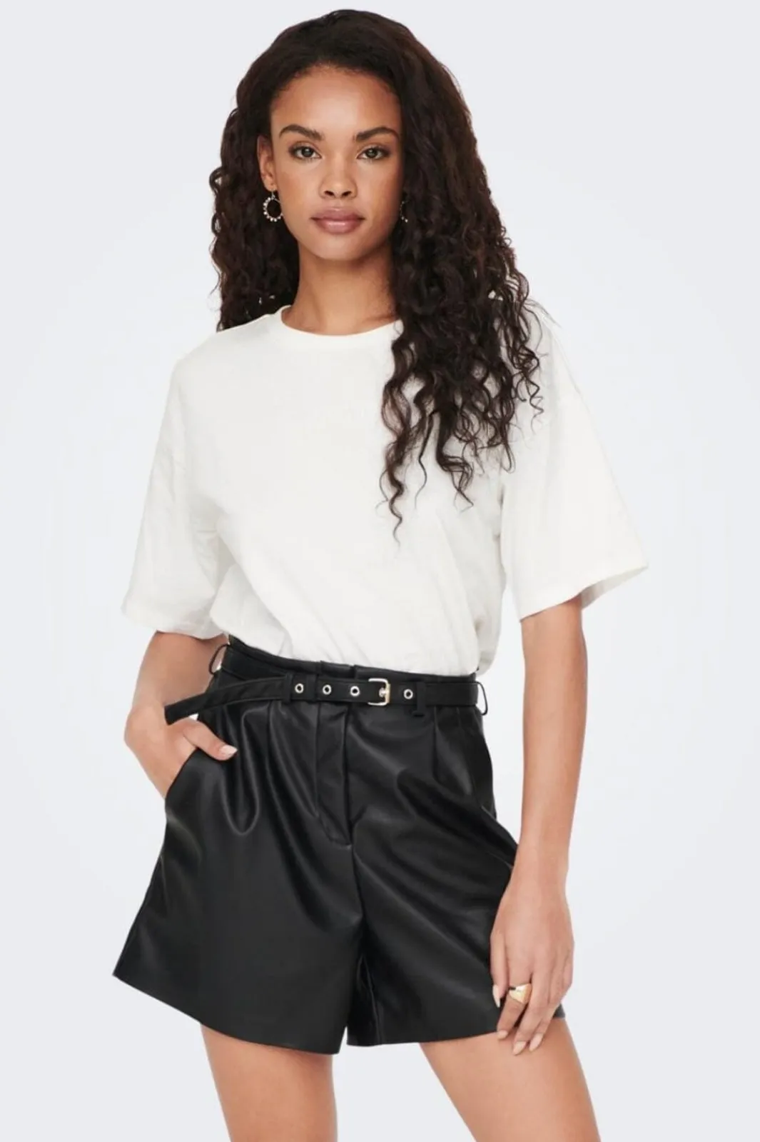 Only Onlheidi Faux Leather Shorts Otw 4158076 Black