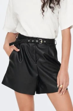 Only Onlheidi Faux Leather Shorts Otw 4158076 Black
