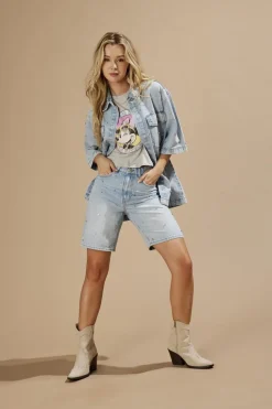 Clearance Only Onlhope Rhs Loose Long Shorts Azg 4720188 Light Blue Denim