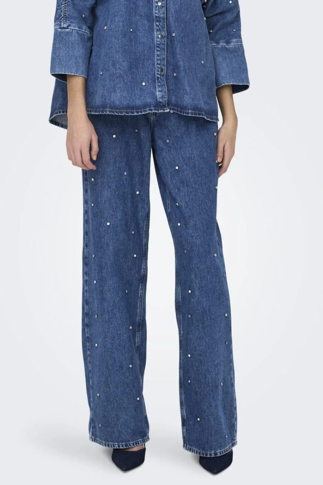 Best Only Onlhope Wide Rhinestone 4364437 Medium Blue Denim