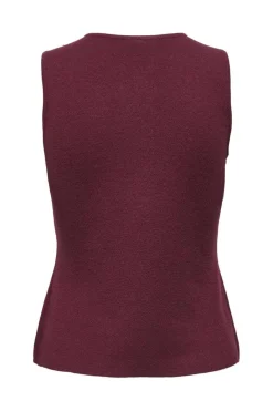 Online Only Onlibi Button Sl Vest Cc Knt 4947078 Zinfandel Silver Button