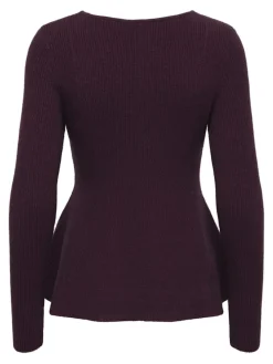 Discount Only Onlibi Life Ls V-Neck Rib Peplum Cc Knt 5021071 Port Royale