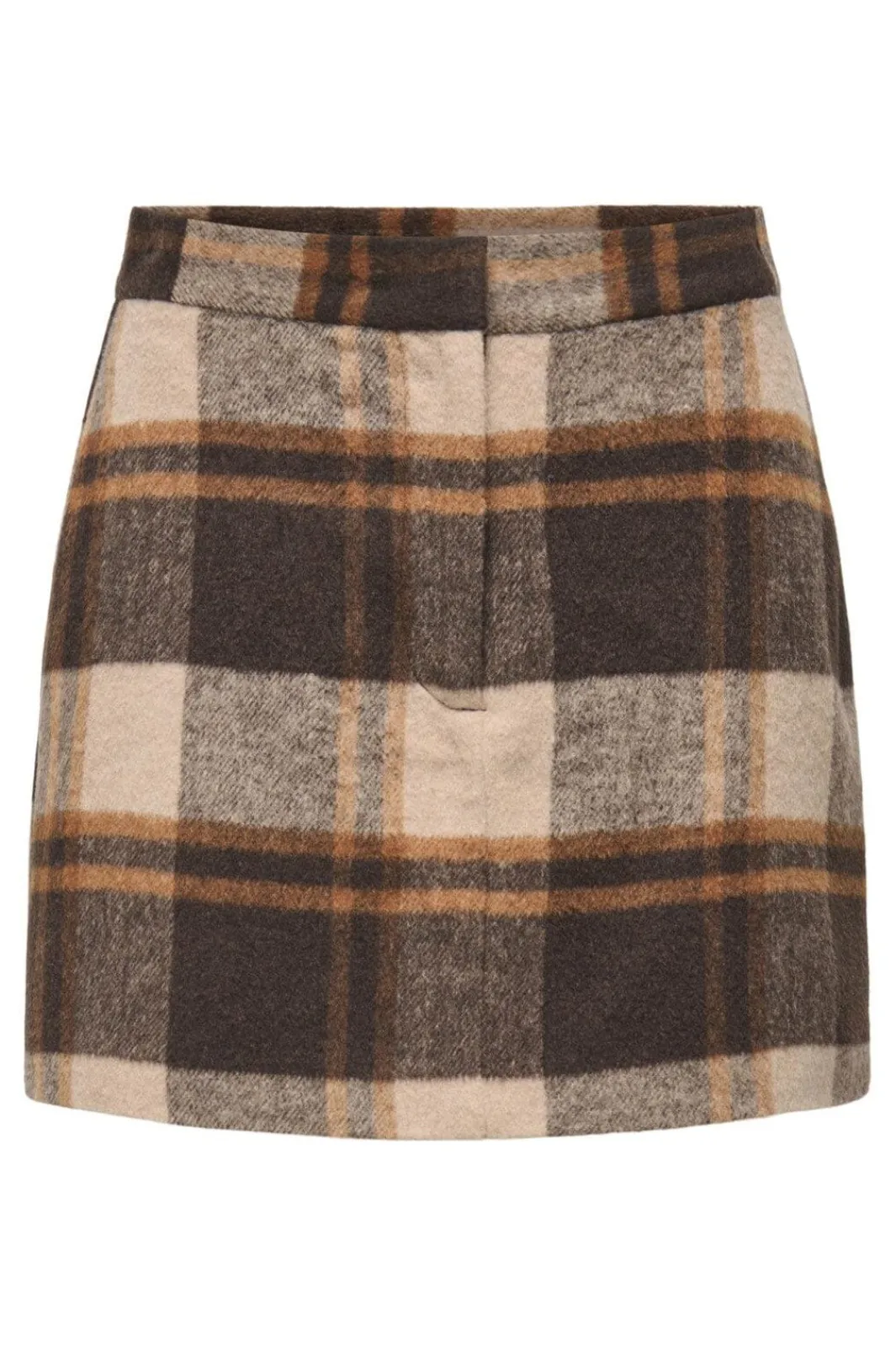 Clearance Only Onlimmy Life Check Skirt 4950750 Silver Mink W/Chocolate Torte